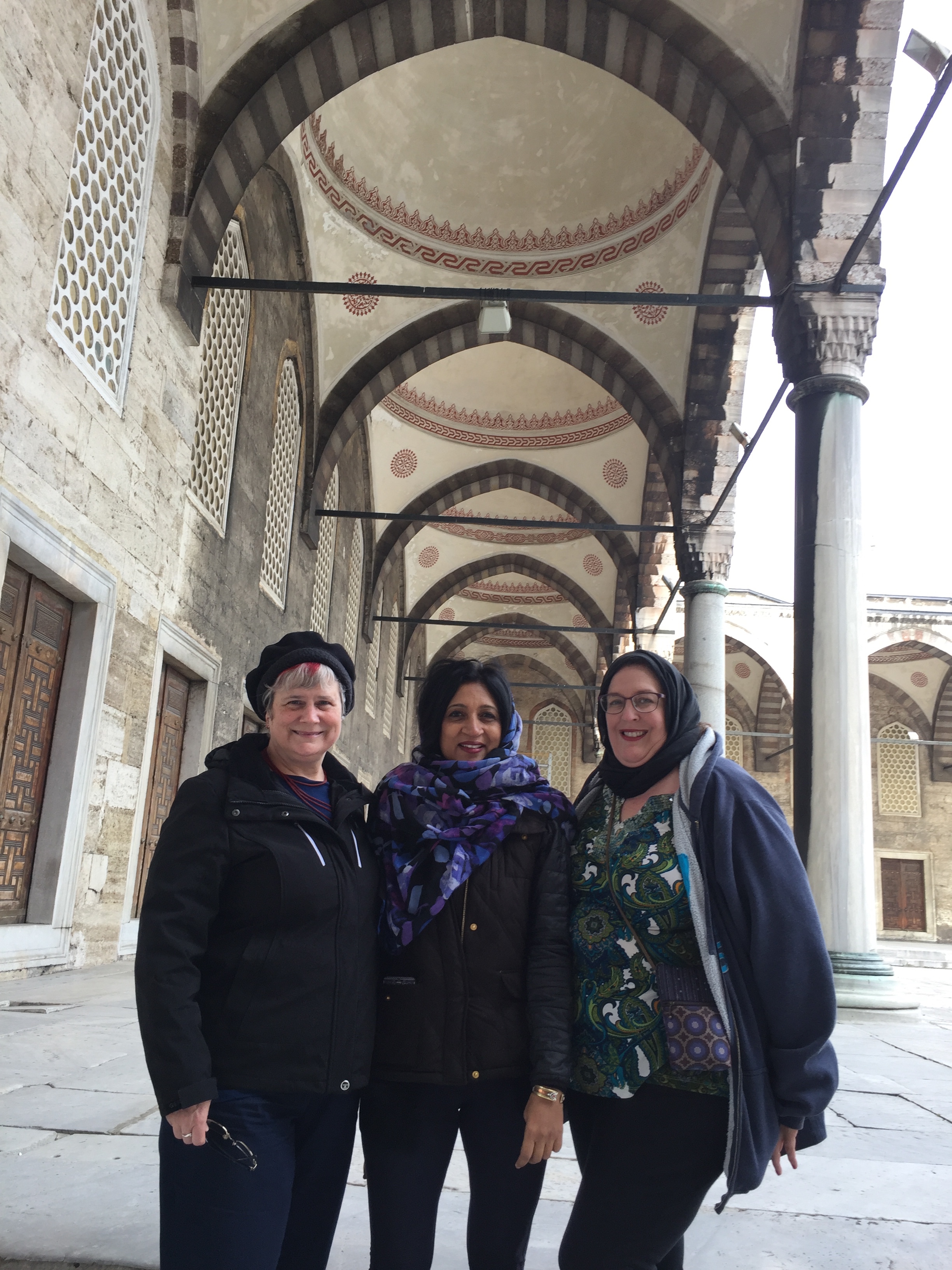 Katy Dickinson, Nandini Ramani, Judith Fleenor at Hagia Sophia Istanbul Feb 2017